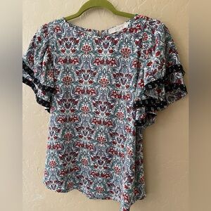 Loft ruffle sleeves top